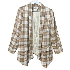 Greylin By Anthropologie Multicolor Plaid Metallic Shimmer Blazer Size Large